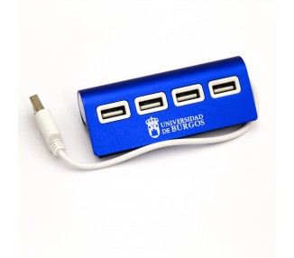 Conector HUB 4 puertos USB azul
