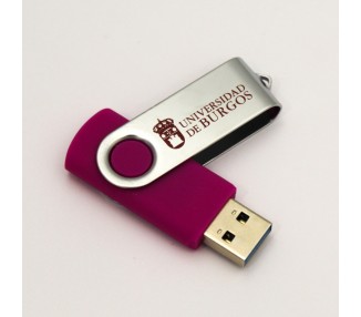 USB 32GB 3.0. con clip metálico rosa