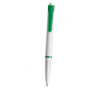 Bolígrafo ECO blanco y verde en funda de cartón