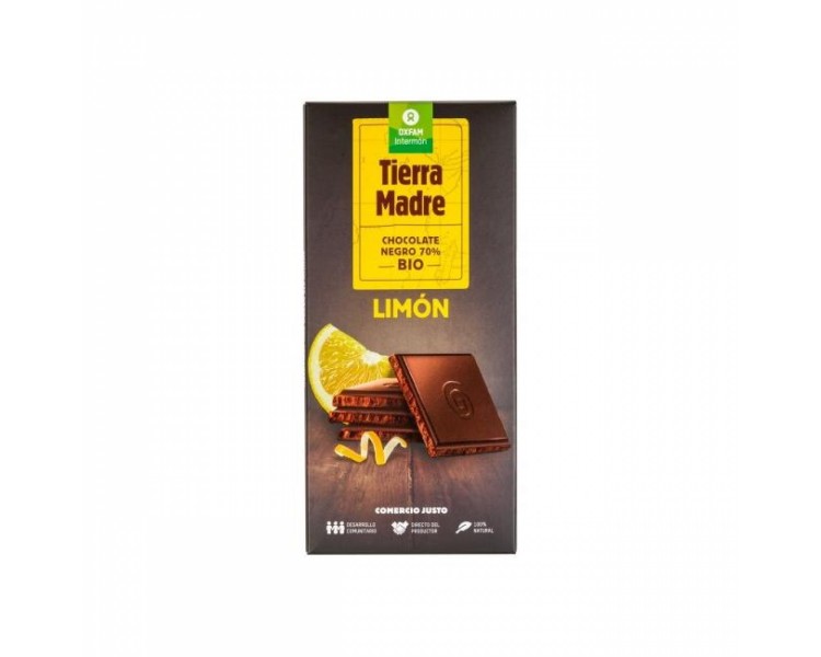 Tableta de chocolate negro 70% limón BIO
