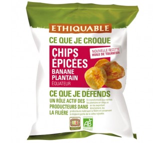 Chips de plátano frito especiados BIO 85g