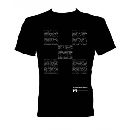 Camiseta Tablero de Música 15 aniversario negra trasera
