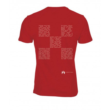 Camiseta Tablero de Música 15 aniversario roja trasera