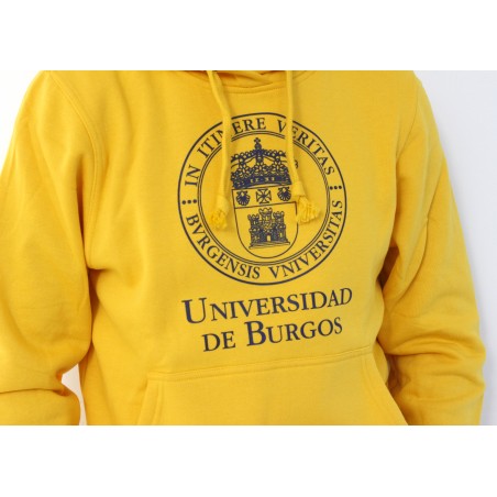 Sudadera escudo UBU amarilla detalle