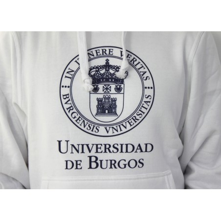 Sudadera escudo UBU blanca detalle
