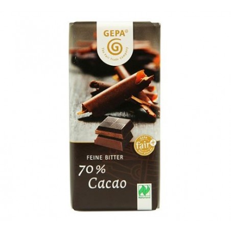 Mini tableta chocolate negro 70% BIO 40g